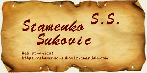 Stamenko Šuković vizit kartica